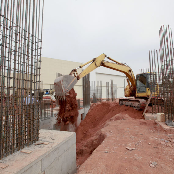 bulldozer in civil construction in sao paulo, brazil